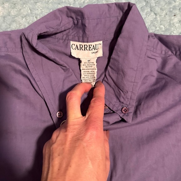 Lavender vintage Carreau button-down shirt. - Picture 2 of 2